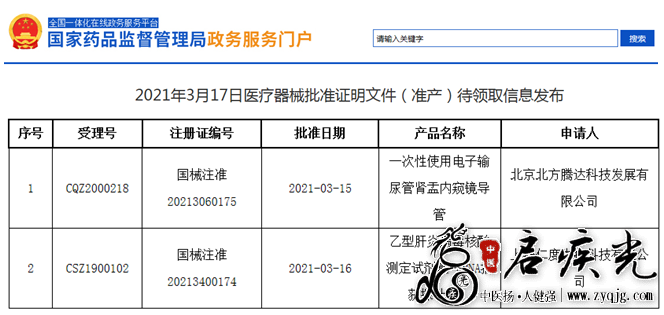 北京北方腾达科技发展有限公司生产的创新产品“一次性使用电子输尿管肾盂内窥镜导管” ...