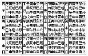 推定六十甲子日时穴开图例